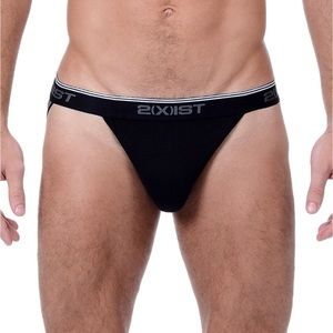 (2 pair) - 2(x)ist jock cotton black xl